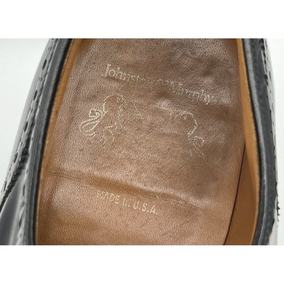 Vtg Johnston & Murphy Aristocraft Black Shell Cordovan Wingtip Size 10C Oxfords - Picture 11 of 12
